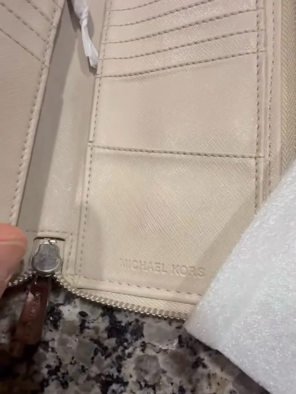 Michael Kors Beige Snake-Print Crossbody with Matching Zip Wallet